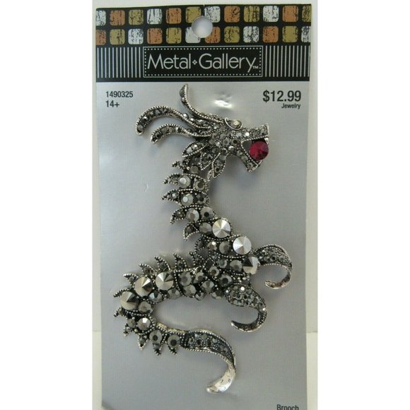 Metal Gallery Jewelry Metal Gallery Dragon Broochpin Faux Marcasite